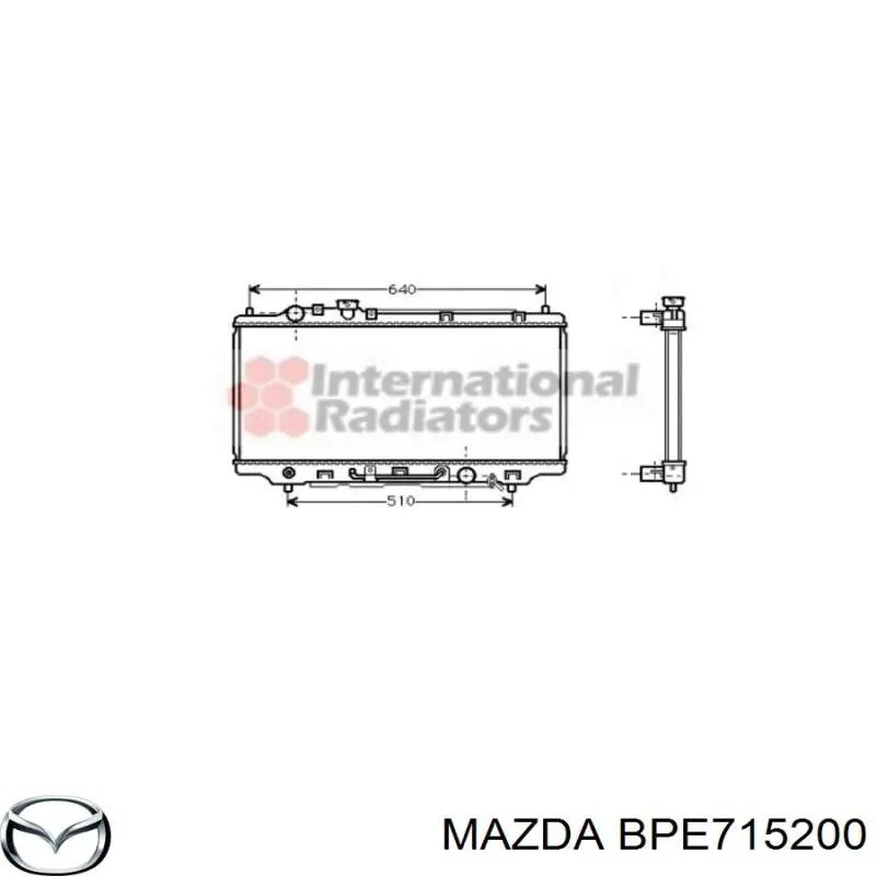 BPE715200 Mazda radiador refrigeración del motor