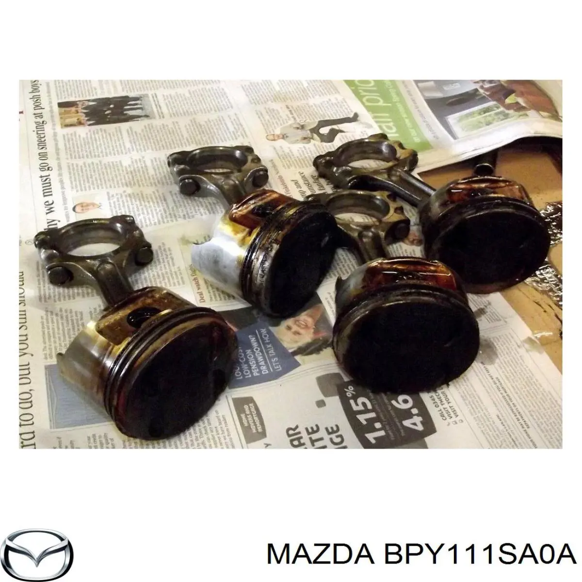 Pistón con pines sin anillos, STD para Mazda 323 (BA)