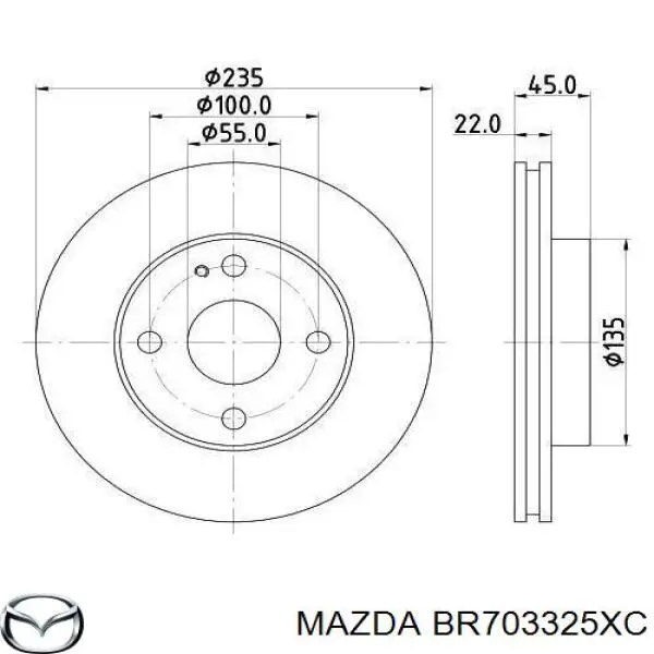 Freno de disco delantero Mazda 323 BG