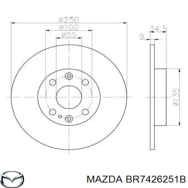 Disco de freno trasero Mazda 323 BG