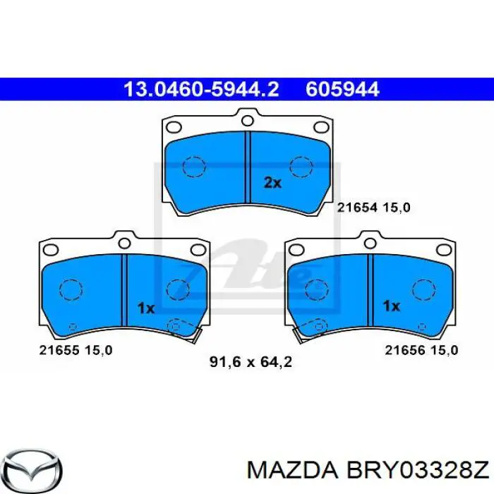 Pastillas de freno delanteras Mazda 323 BA