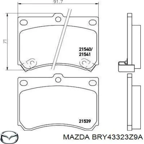 BRY43323Z9A Mazda pastillas de freno delanteras
