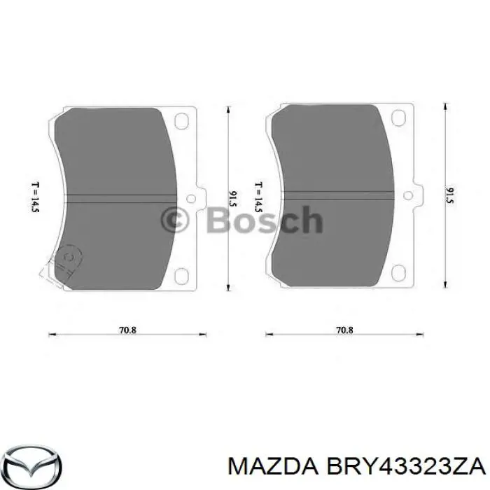 BRY43323ZA Mazda pastillas de freno delanteras