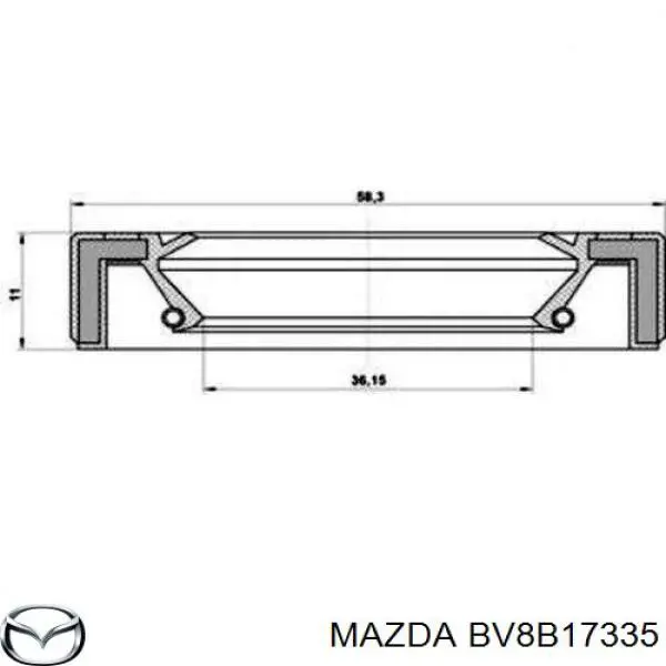 BV8B17335 Mazda anillo reten caja de transmision (salida eje secundario)