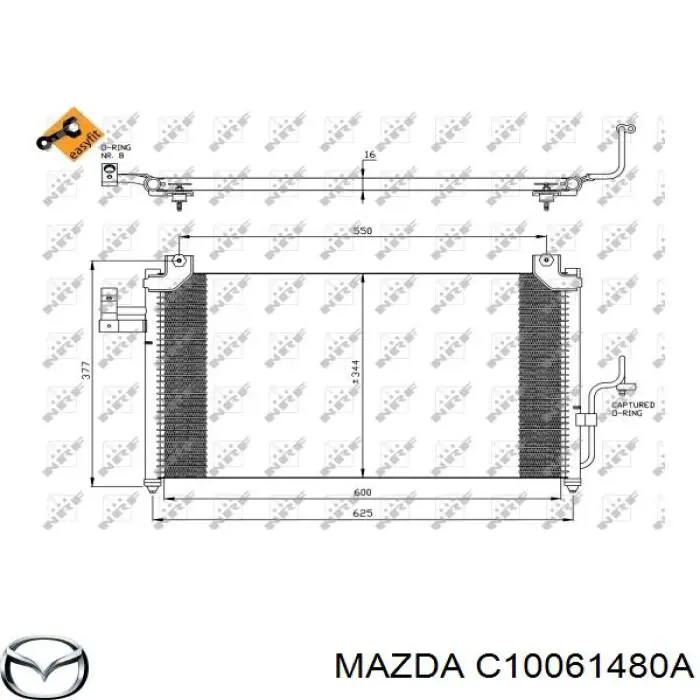 C10061480A Mazda condensador aire acondicionado