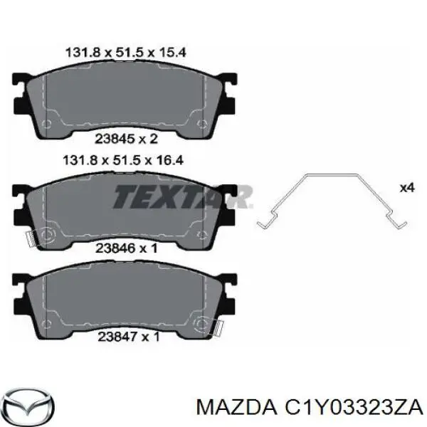 C1Y03323ZA Mazda pastillas de freno delanteras