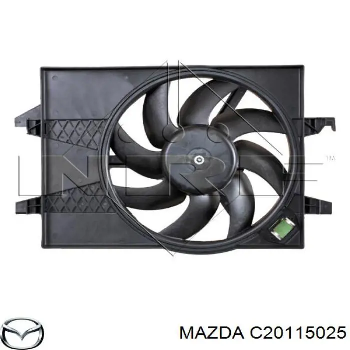 C20115025 Mazda difusor de radiador, ventilador de refrigeración, condensador del aire acondicionado, completo con motor y rodete