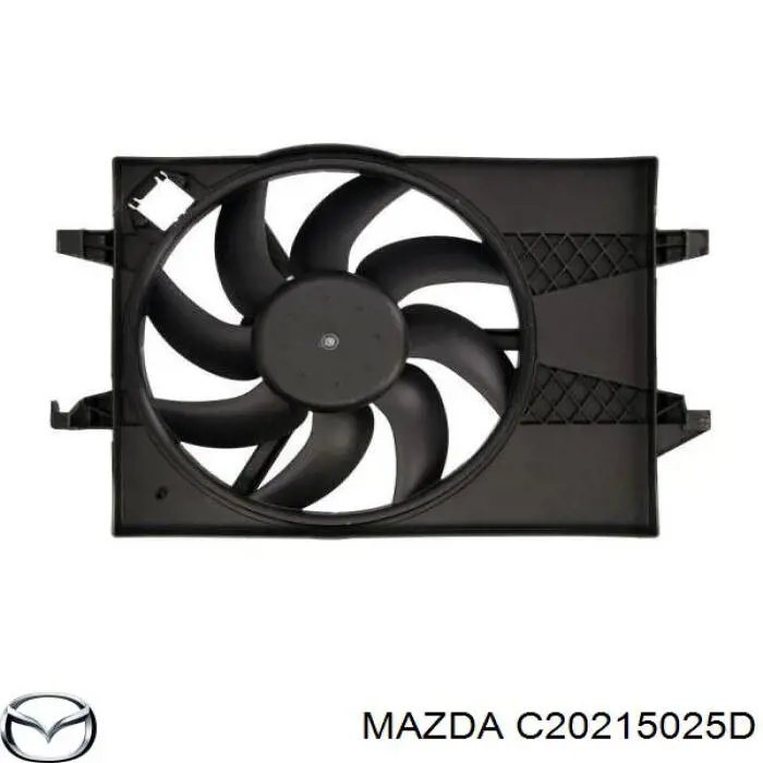 C20215025D Mazda difusor de radiador, ventilador de refrigeración, condensador del aire acondicionado, completo con motor y rodete