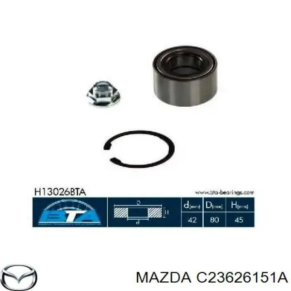 Cojinete de rueda delantero Mazda C23626151A precio, desde 32,34 EUR