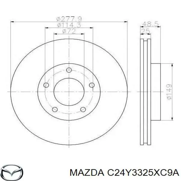 C24Y3325XC9A Mazda disco de freno delantero