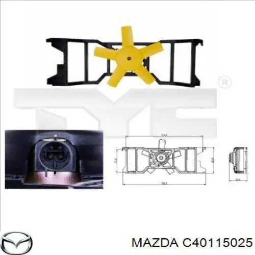 Ventilador (rodete +motor) refrigeración del motor con electromotor completo para Mazda 2 (DY)