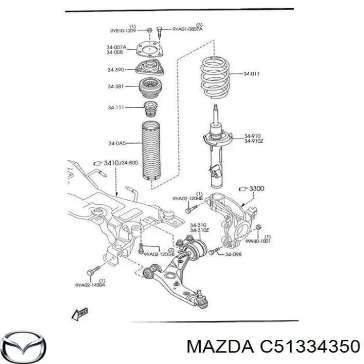Comprar C51334350 Mazda Brazo inferior izquierdo de la suspensión delantera