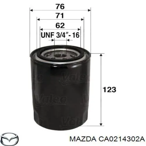 CA0214302A Mazda filtro de aceite