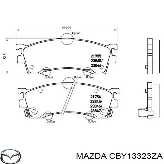 CBY13323ZA Mazda pastillas de freno delanteras