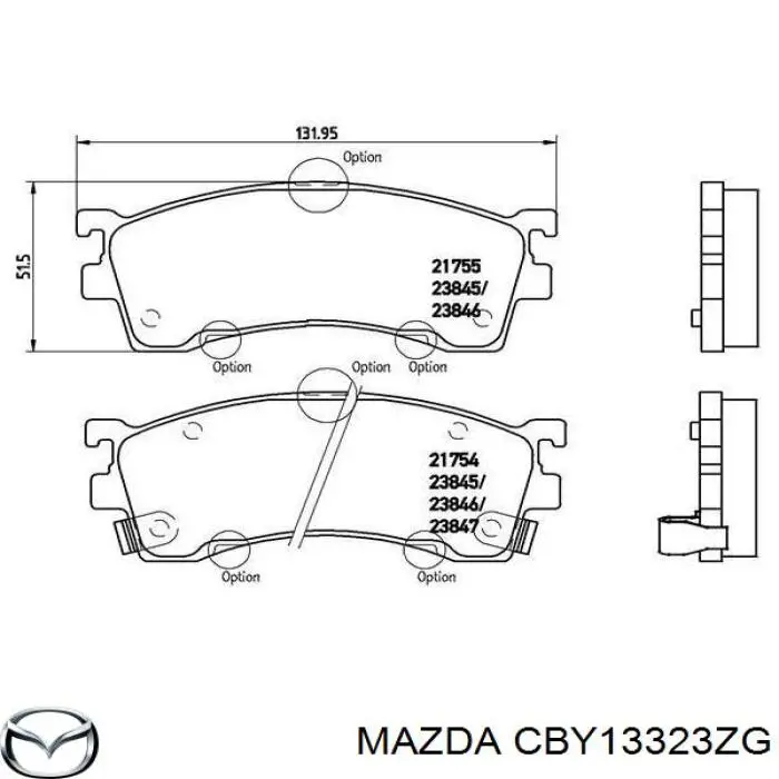 CBY13323ZG Mazda pastillas de freno delanteras