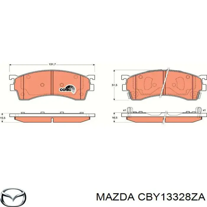 CBY13328ZA Mazda pastillas de freno delanteras