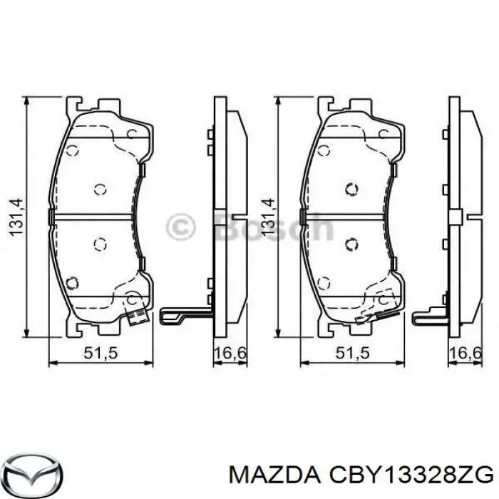 CBY13328ZG Mazda pastillas de freno delanteras