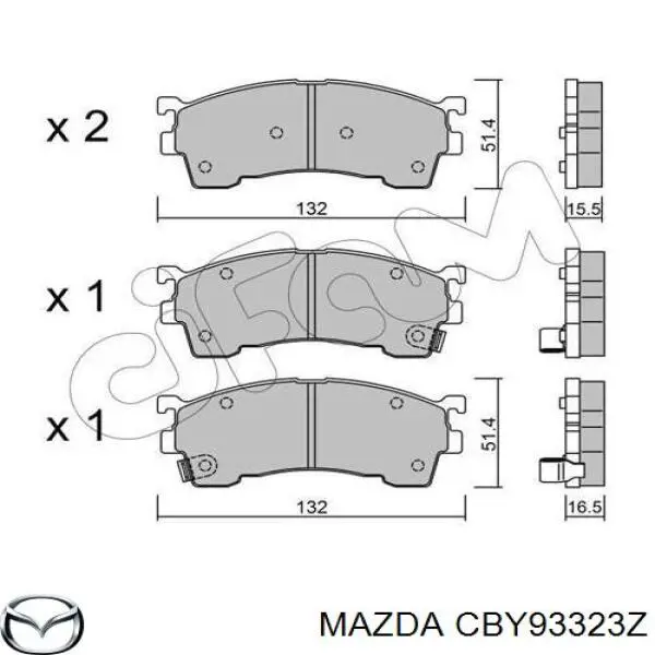 CBY93323Z Mazda pastillas de freno delanteras