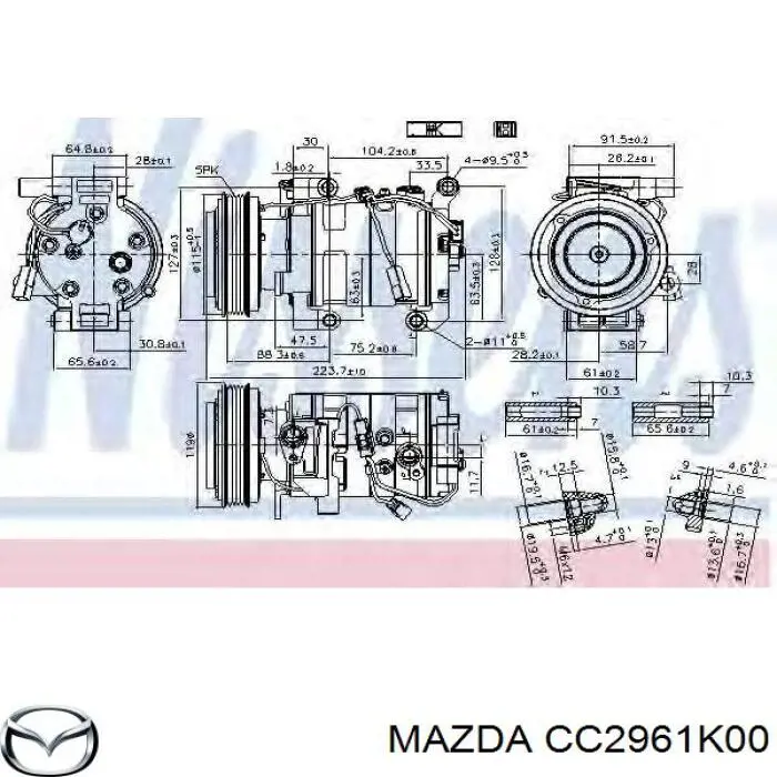 CC2961K00 Mazda compresor de aire acondicionado