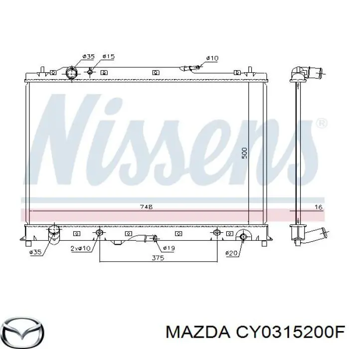 CY0315200F Mazda radiador