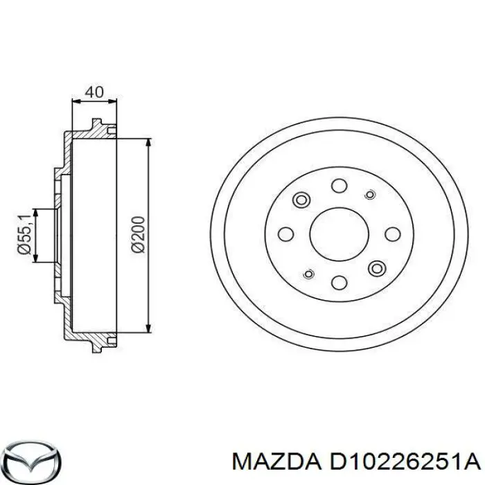 D10226251A Mazda freno de tambor trasero