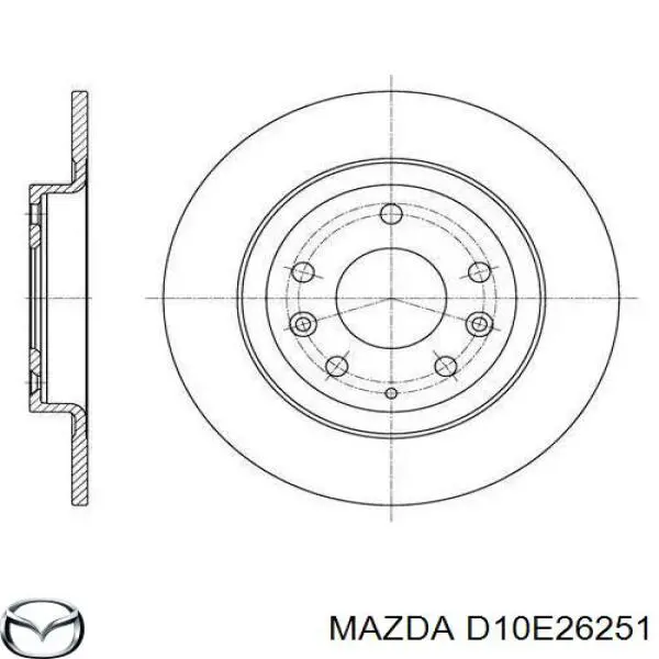 D10E26251 Mazda Freno de disco trasero