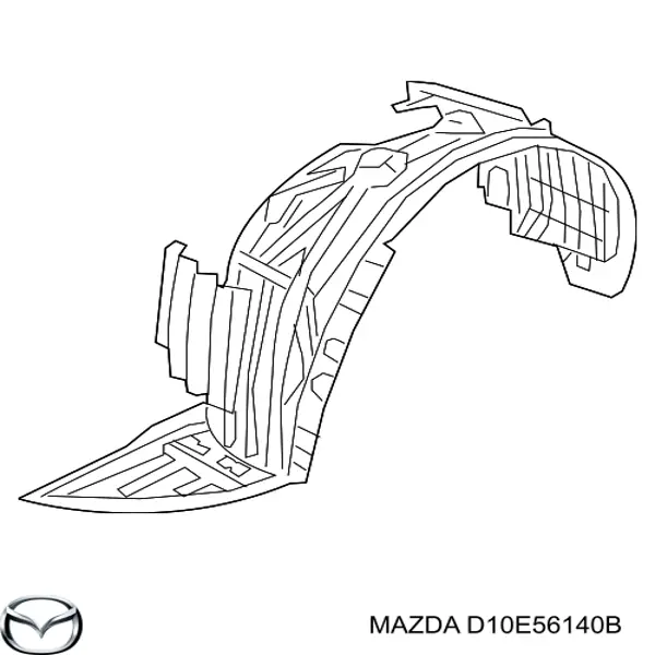 D10E56140B Mazda Guardalodos interior izquierdo, guardafango delantero