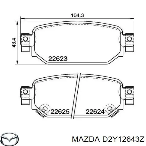 D2Y12643Z Mazda pastillas de freno traseras