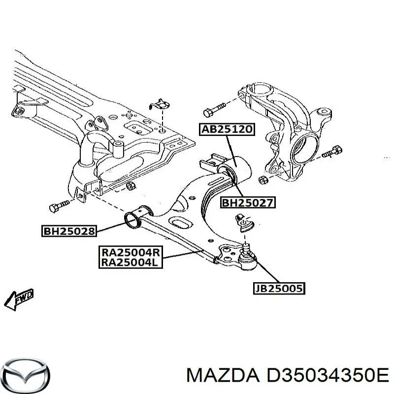 D35034350E Mazda silentblock de suspensión delantero inferior
