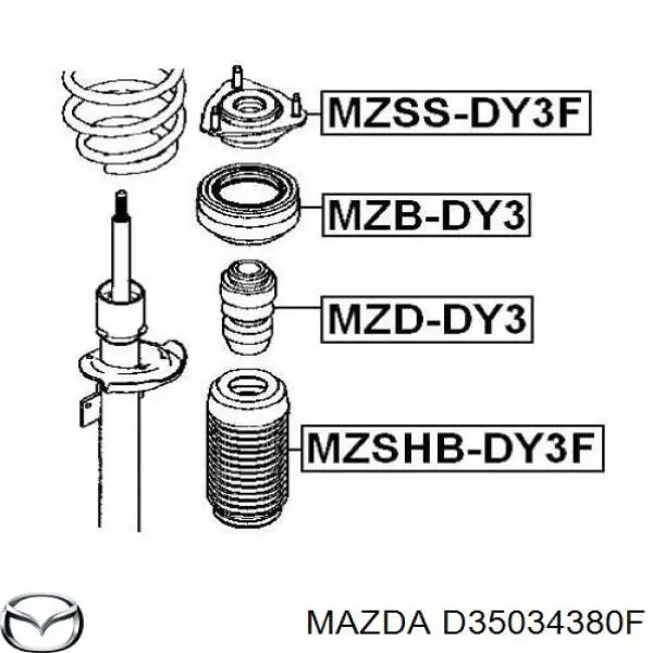 D35034380F Mazda soporte amortiguador delantero