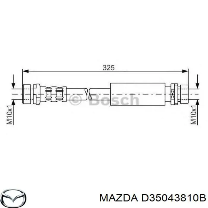 D35043810B Mazda tubo flexible de frenos trasero