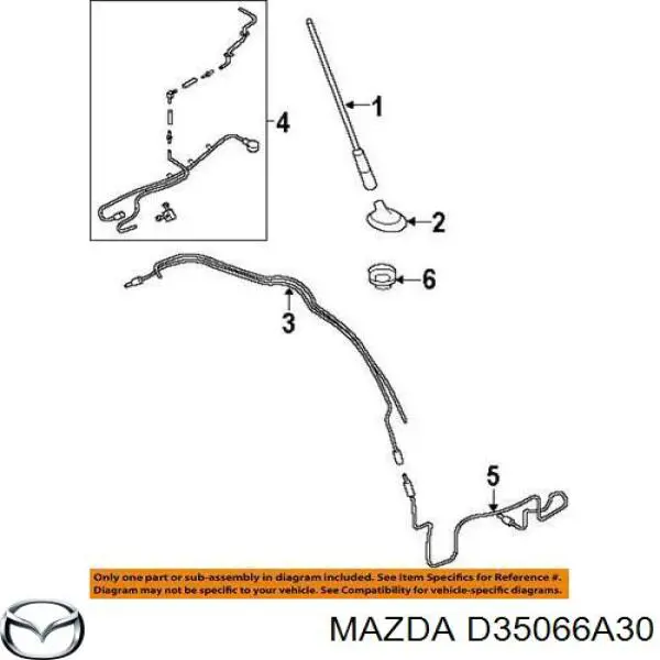 Vástago de antena Mazda D35066A30 precio, desde 8,32 EUR