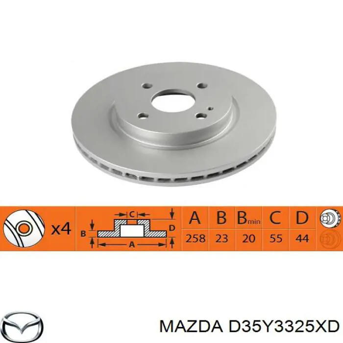 D35Y3325XD Mazda Discos