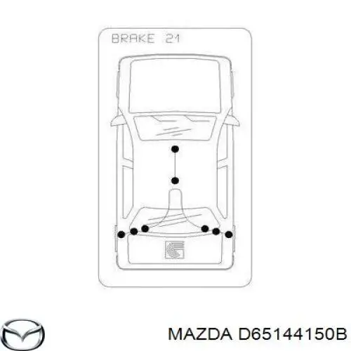 D65144150B Mazda cable de freno de mano delantero