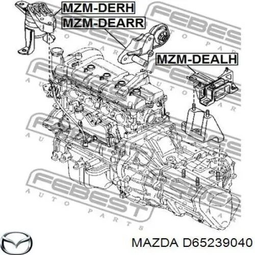 D65239040 Mazda soporte de motor trasero