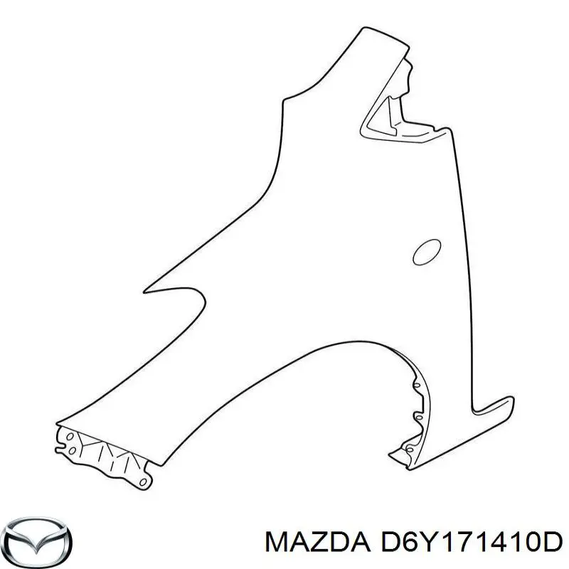 Guardabarros trasero izquierdo para Mazda 2 (DE)