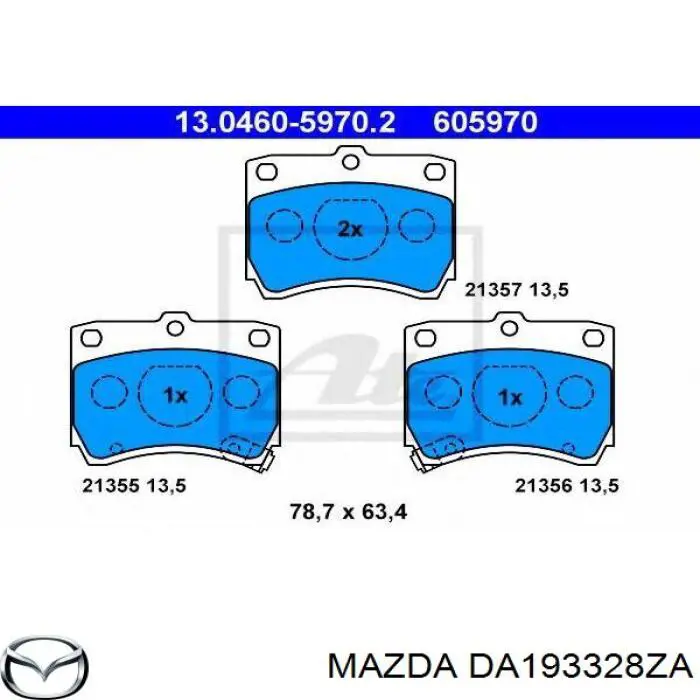 DA193328ZA Mazda pastillas de freno delanteras