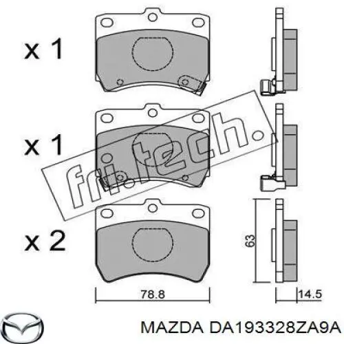 DA193328ZA9A Mazda pastillas de freno delanteras