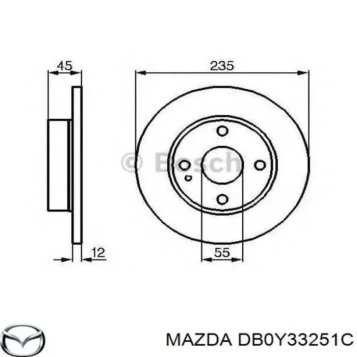 DB0Y33251C Mazda disco de freno delantero