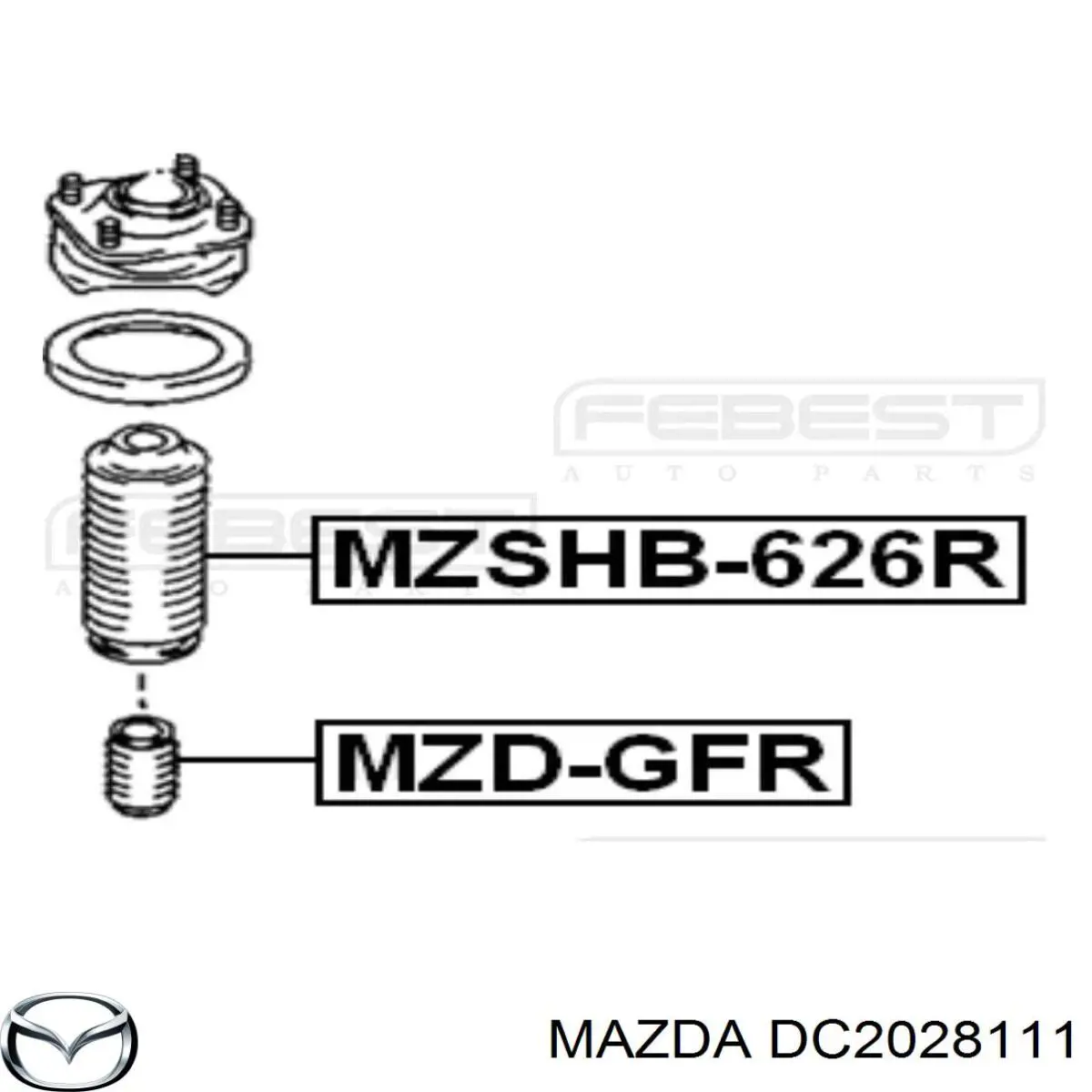 Almohadilla de tope, suspensión trasera para Mazda Demio (DW)