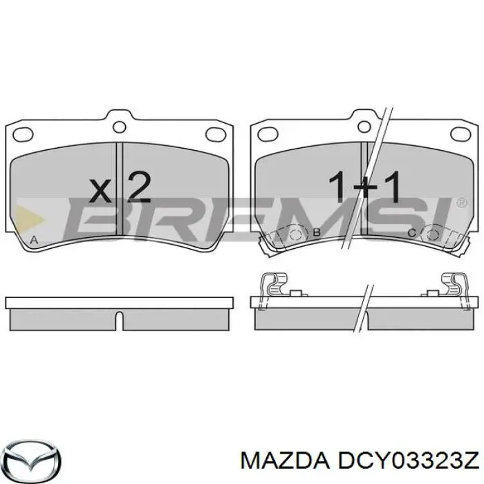 Pastillas de freno delanteras Mazda 323 BA