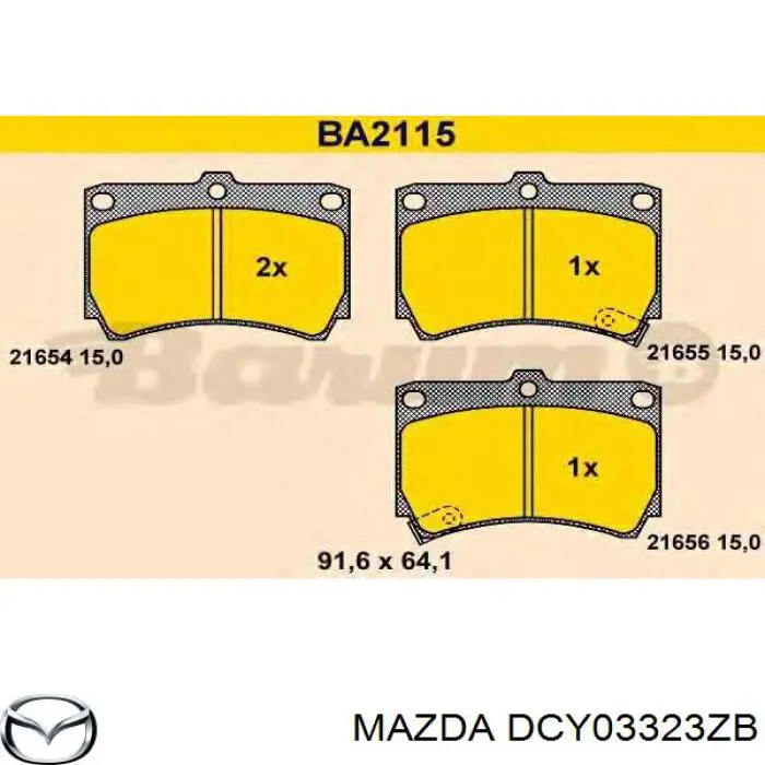 DCY03323ZB Mazda pastillas de freno delanteras