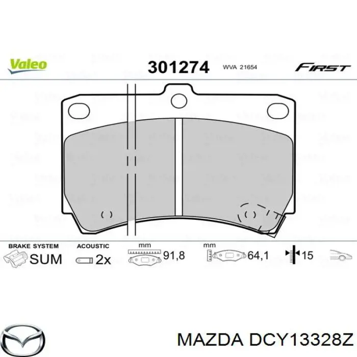 DCY13328Z Mazda pastillas de freno delanteras