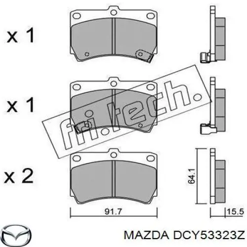 DCY53323Z Mazda pastillas de freno delanteras