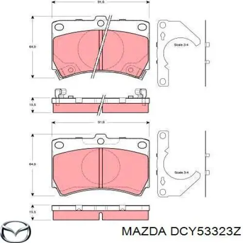 Pastillas de freno delanteras Mazda 323 BA