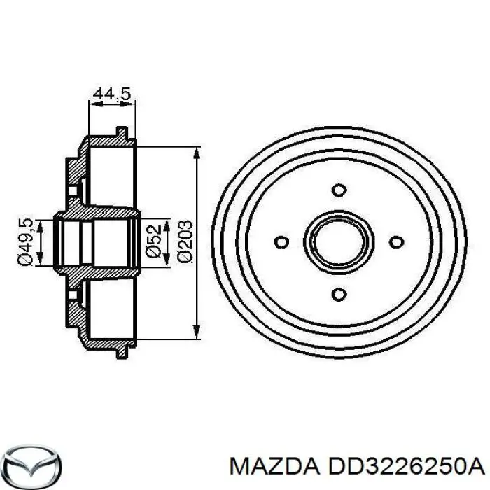 DD3226250A Mazda freno de tambor trasero