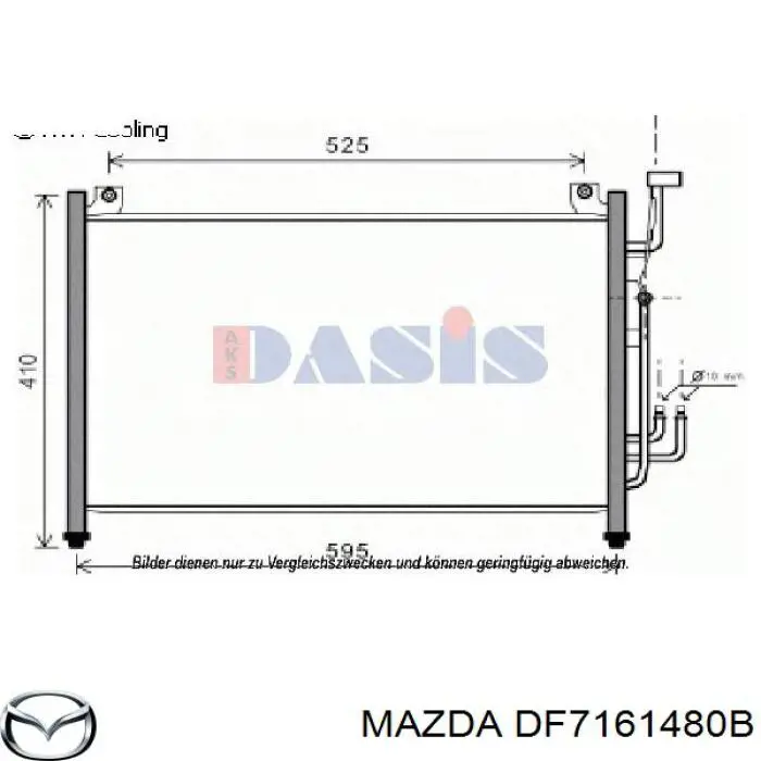 DF7161480B Mazda condensador aire acondicionado