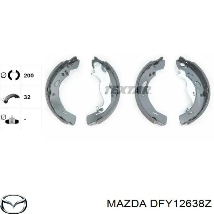 Zapatas de freno DFY12638Z Mazda