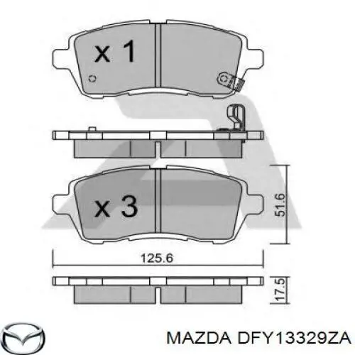 DFY13329ZA Mazda pastillas de freno delanteras