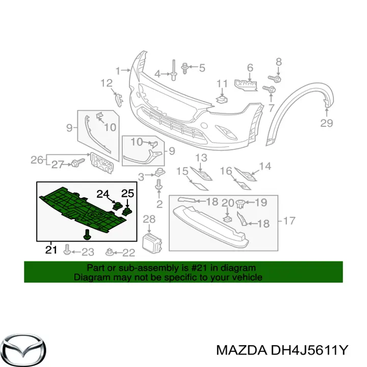 DH4J5611Y Mazda Protector paragolpes